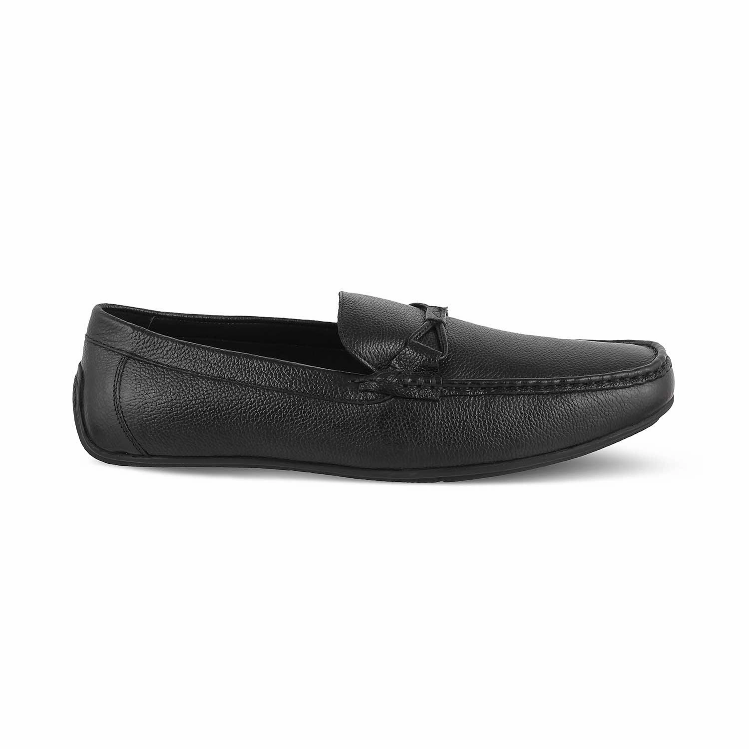 The Levent Black Men's Leather Driving Loafers Tresmode Loafers Deals