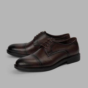 Derby Cap Toe Shoes - Brown Derby Shoes Style