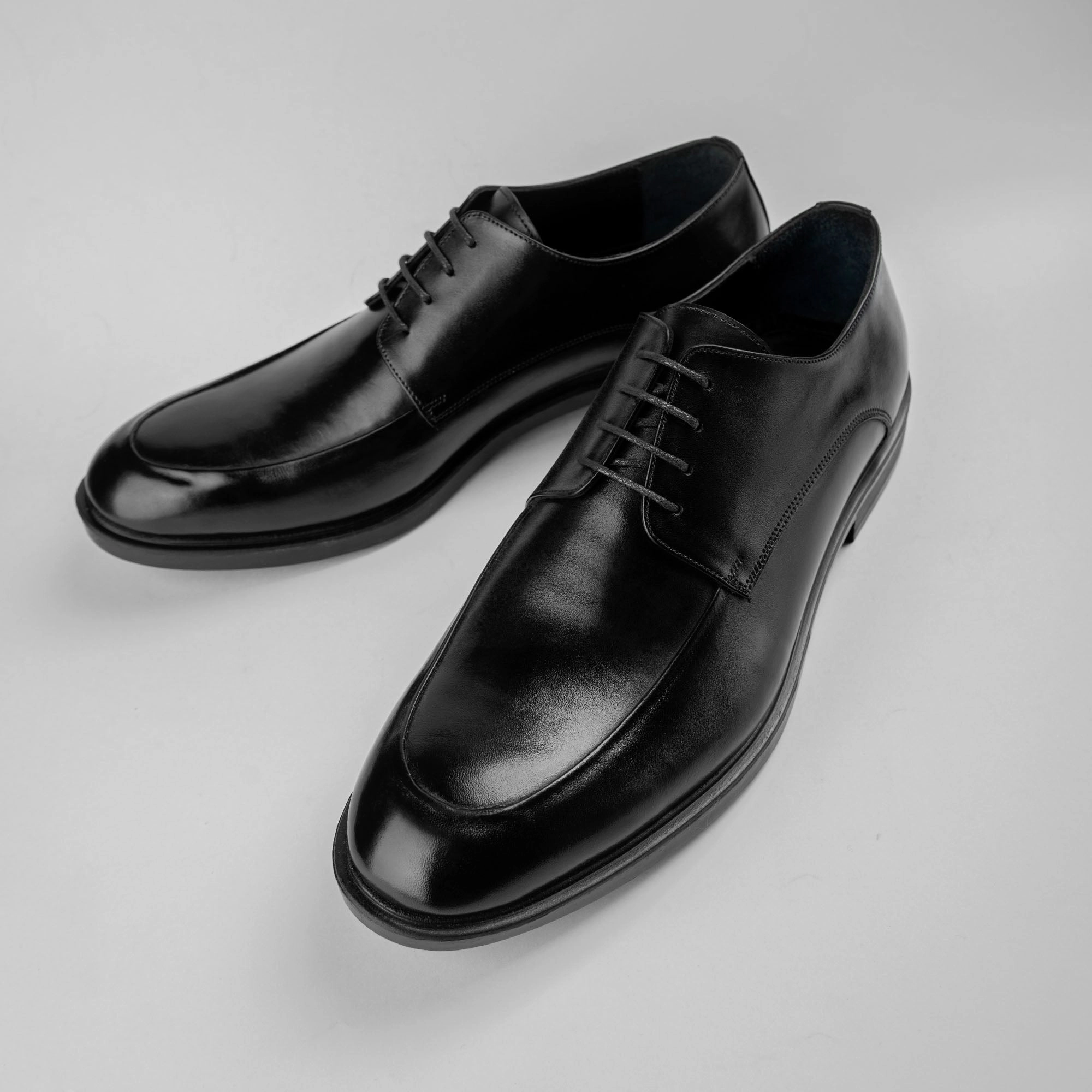 Types Of Lace Up Shoes Derby Moc Toe Shoes - Black