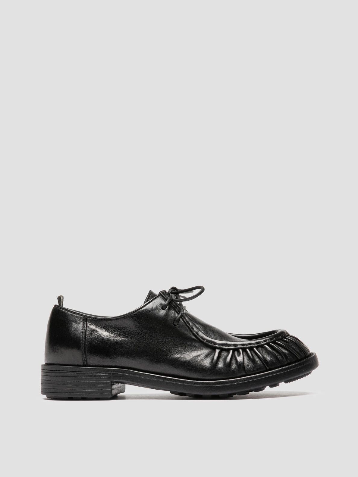 DIARY 102 - Black Leather Derby Shoes Monolith Brushed Leather Lace-up Shoes