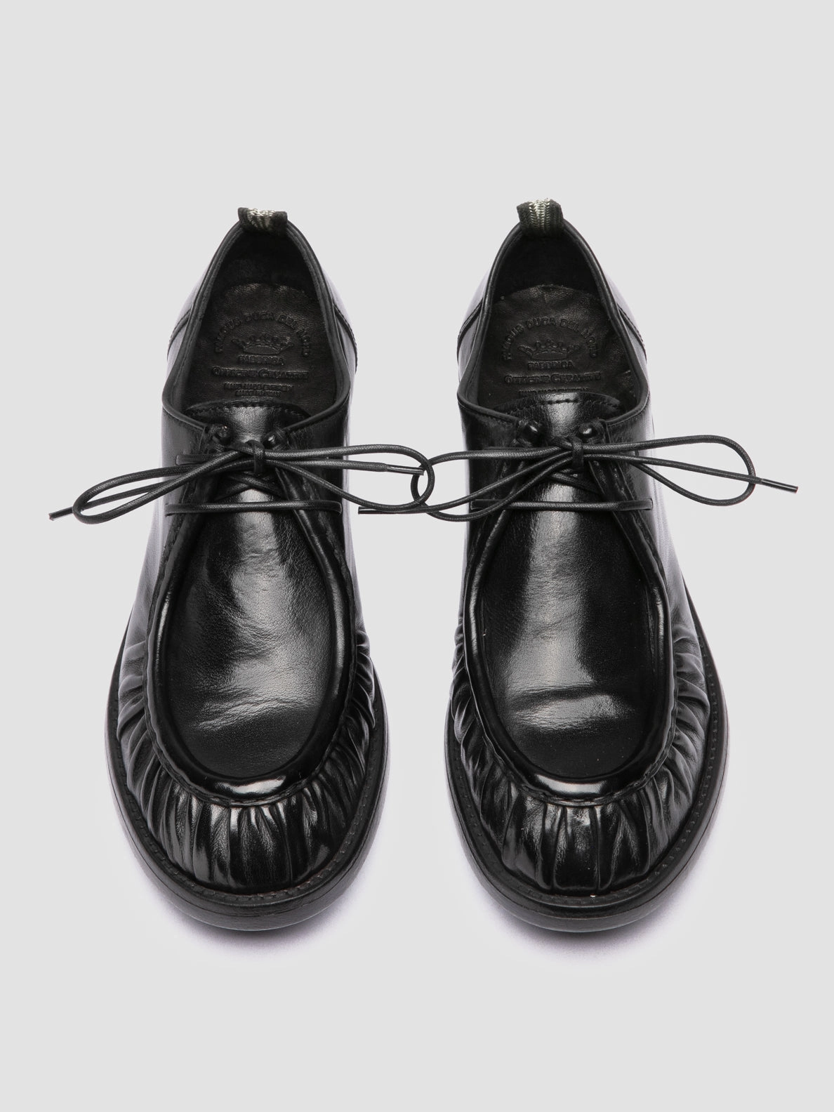Lace Up Vintage Shoes DIARY 102 - Black Leather Derby Shoes