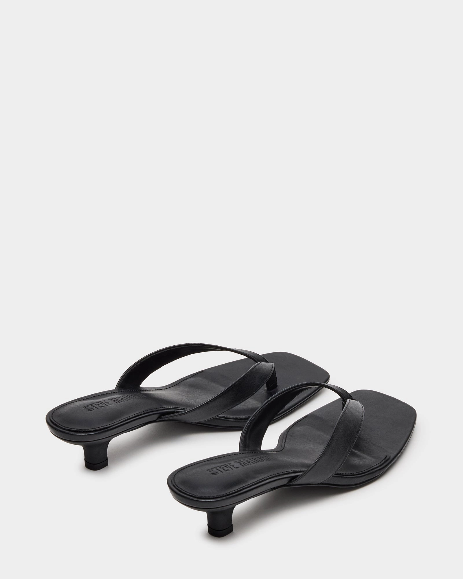 TRACIE BLACK LEATHER High Heels With Ankle Strap Closed Toe