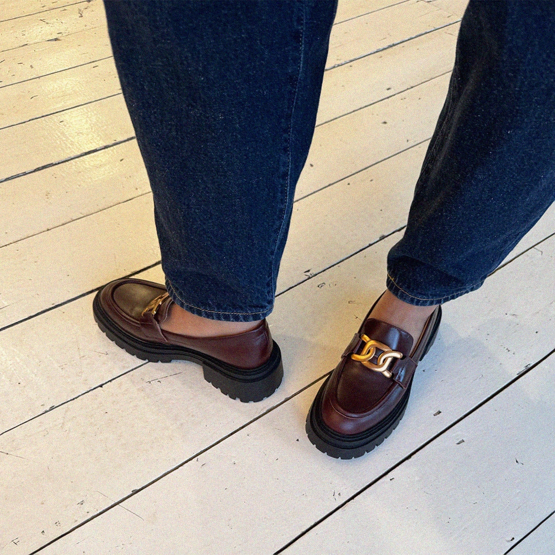 *ALCOR BROWN - flatform leather brogue Brown Heeled Brogues