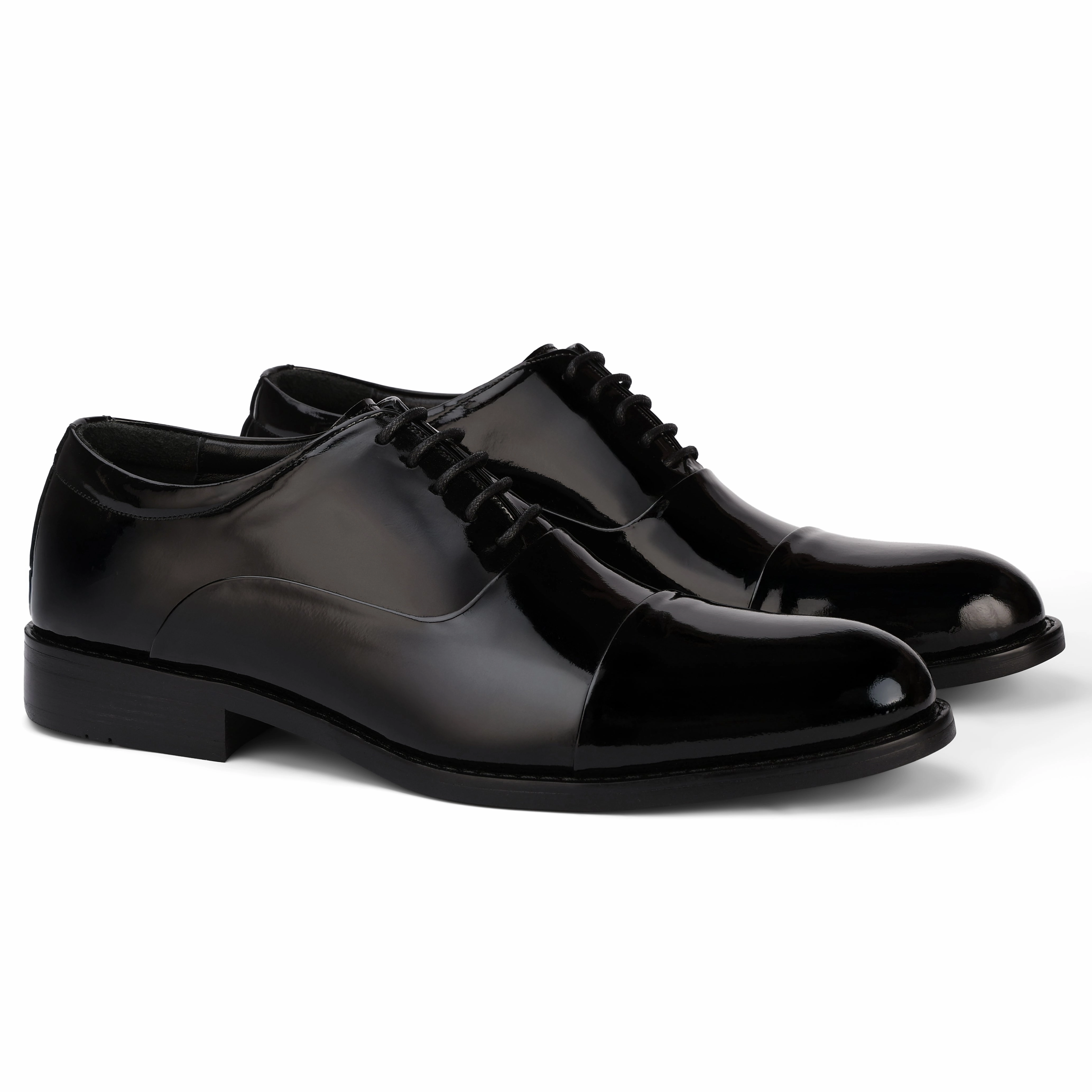 Brio Classic Gloss Cap-toe - Black Derby Shoes Streetwear