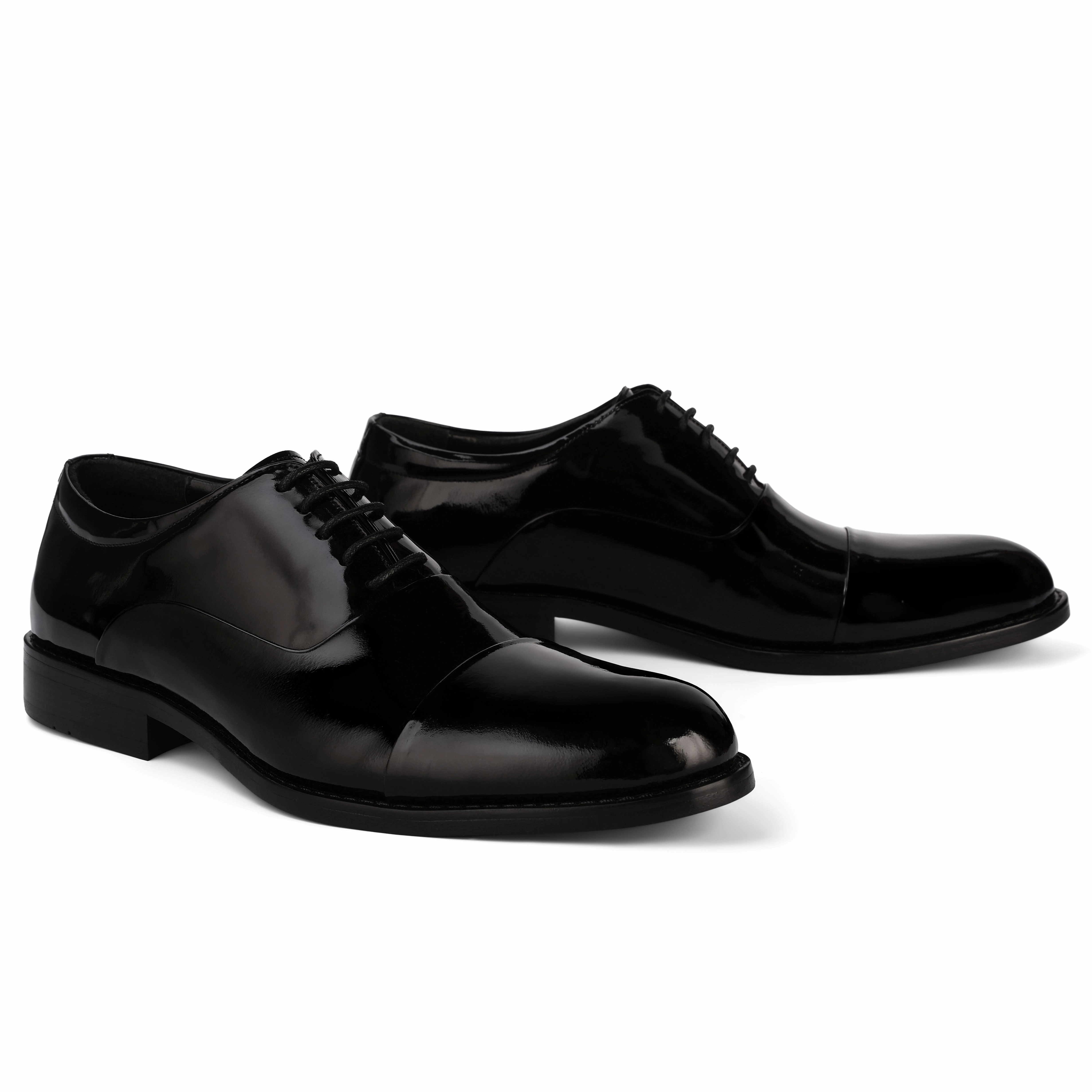 Brio Classic Gloss Cap-toe - Black Monolith Brushed Leather Lace-up Shoes