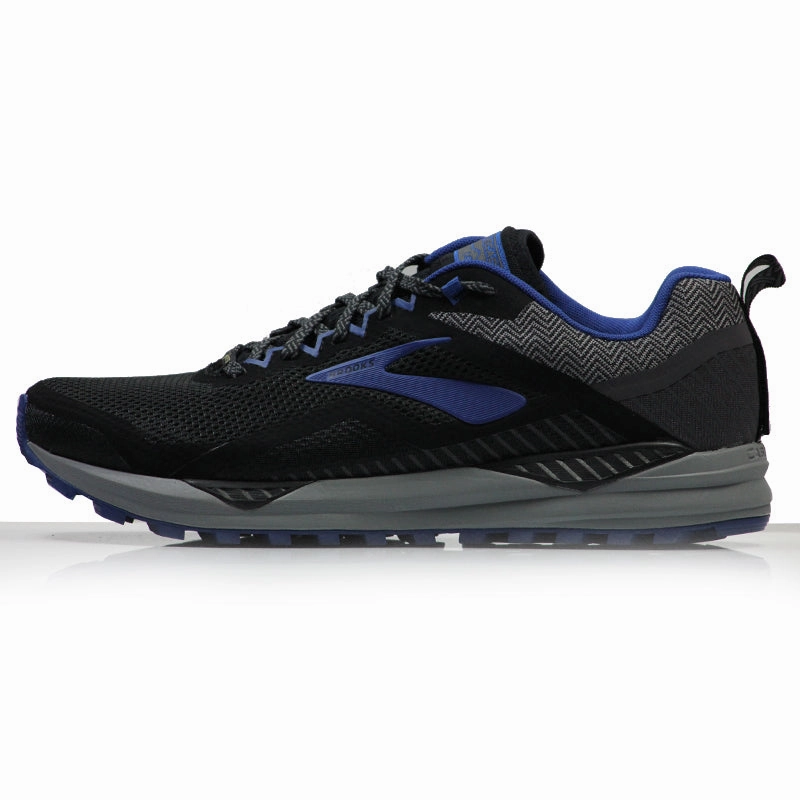 Running Shoes For Painful Feet Brooks Cascadia 14 GTX Men's Trail Shoe - Black/Grey/Blue