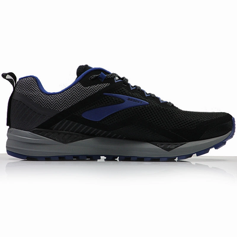 Winter Shoes Running Brooks Cascadia 14 GTX Men's Trail Shoe - Black/Grey/Blue