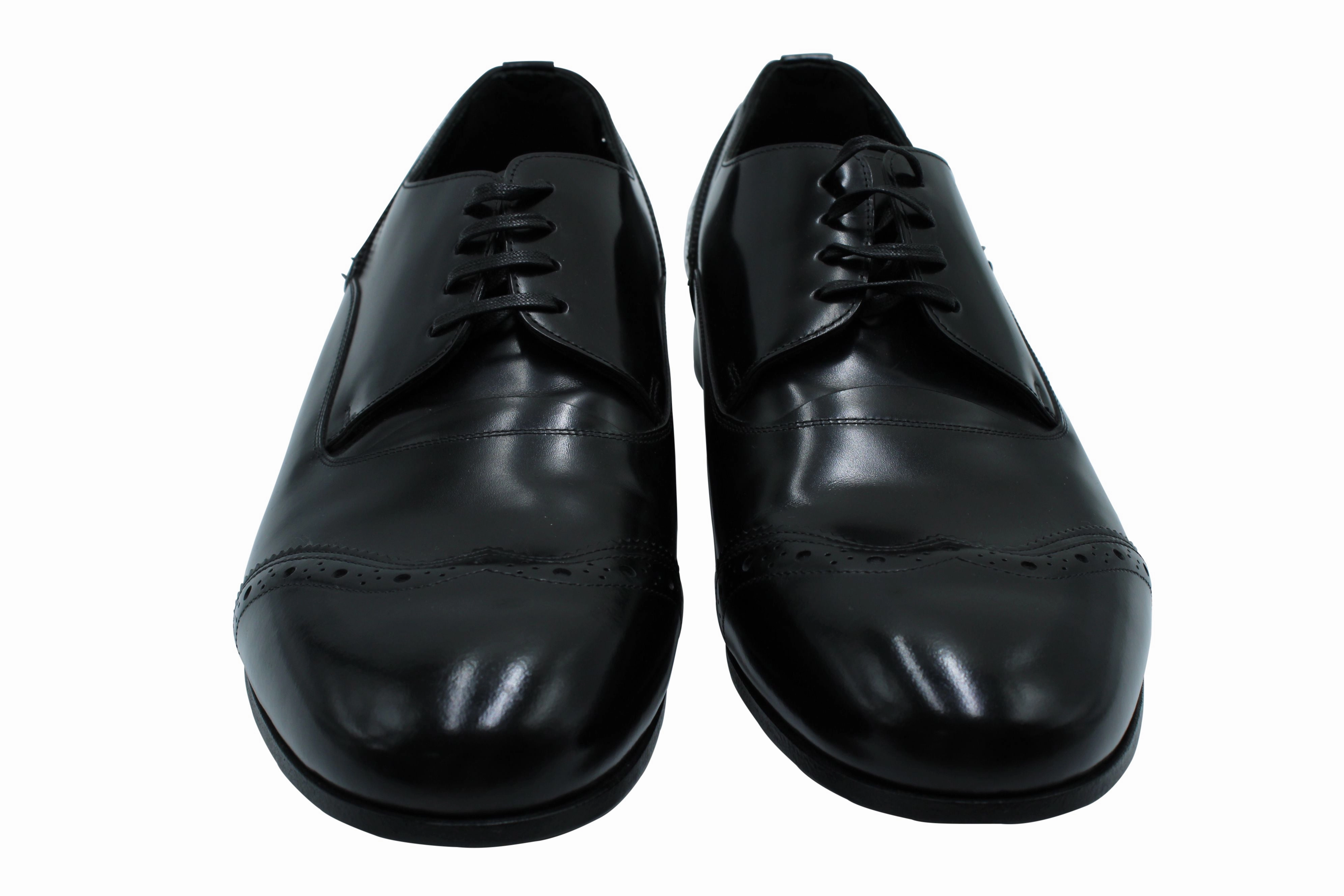 Long Wing Brogue Dolce & Gabbana Wingtip Brogues in Black Leather