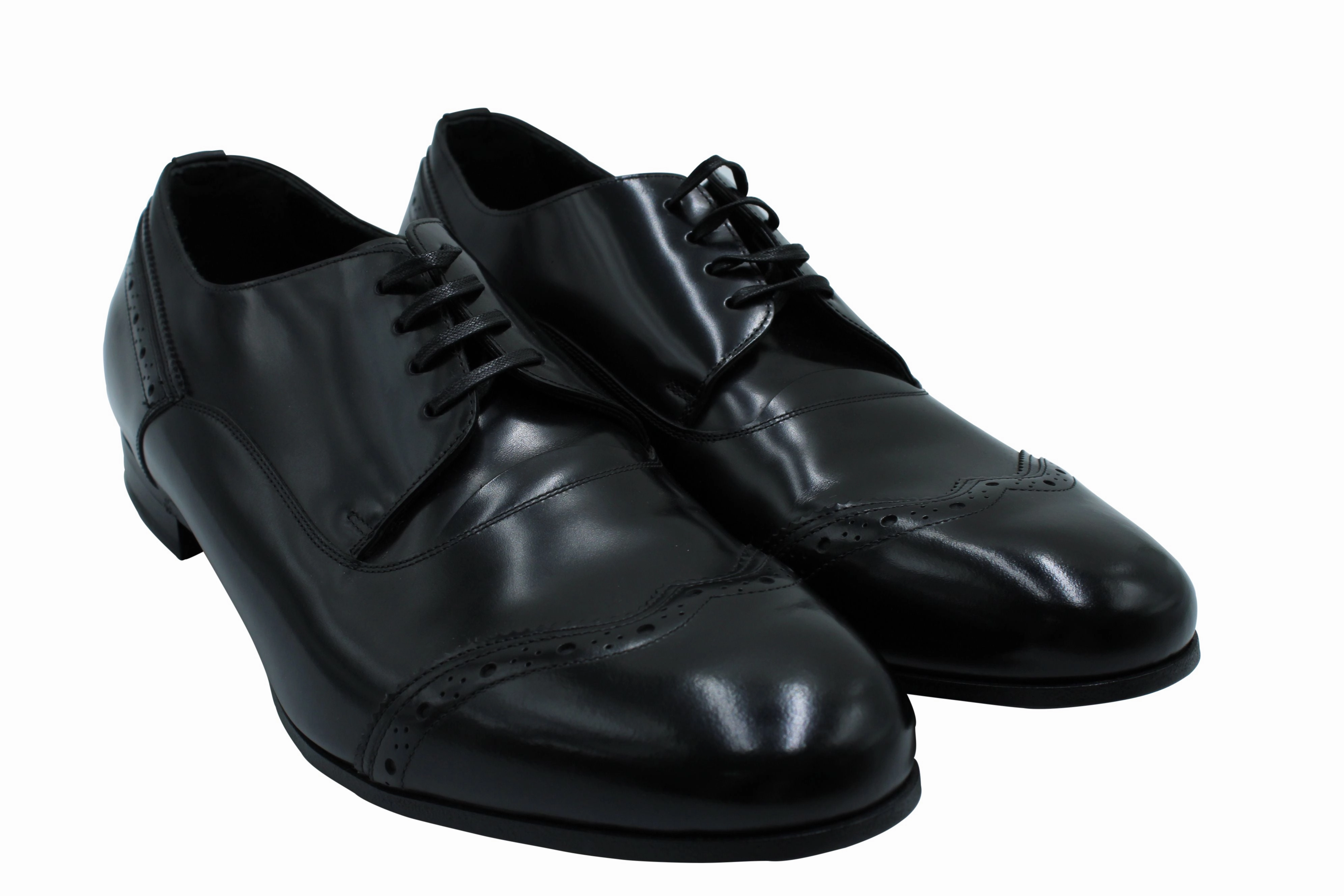 Canvas Brogues Dolce & Gabbana Wingtip Brogues in Black Leather