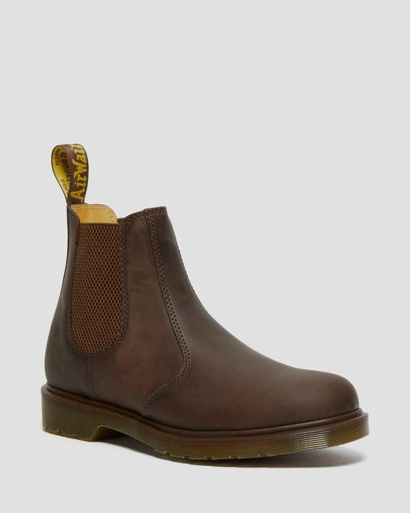 Dr. Martens 2976 Crazy Horse Leather Chelsea Boots Brown - Womens Chelsea Boots Trim