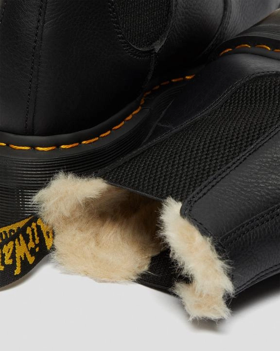Chelsea Boots Wholesale Dr. Martens 2976 Faux Fur Lined Platform Chelsea Boots Black - Womens