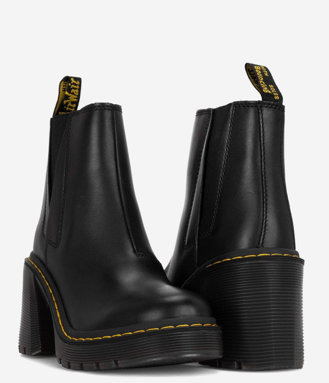 Dr. Martens Spence Leather Flared Heel Chelsea Boots - Women Gardener Chelsea Boots