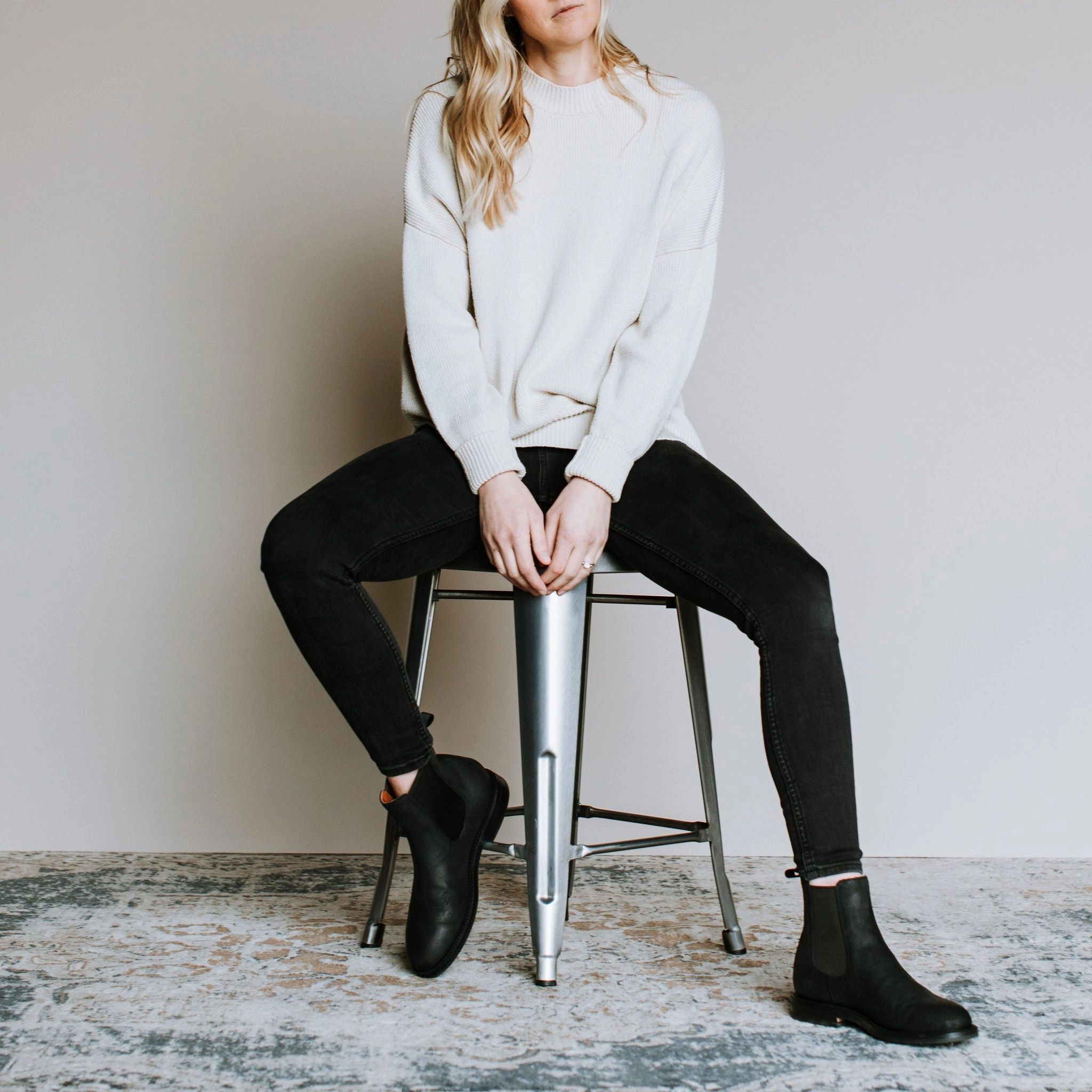 Aldi Chelsea Boots Josephine Chelsea Boot Black Waxed Commander