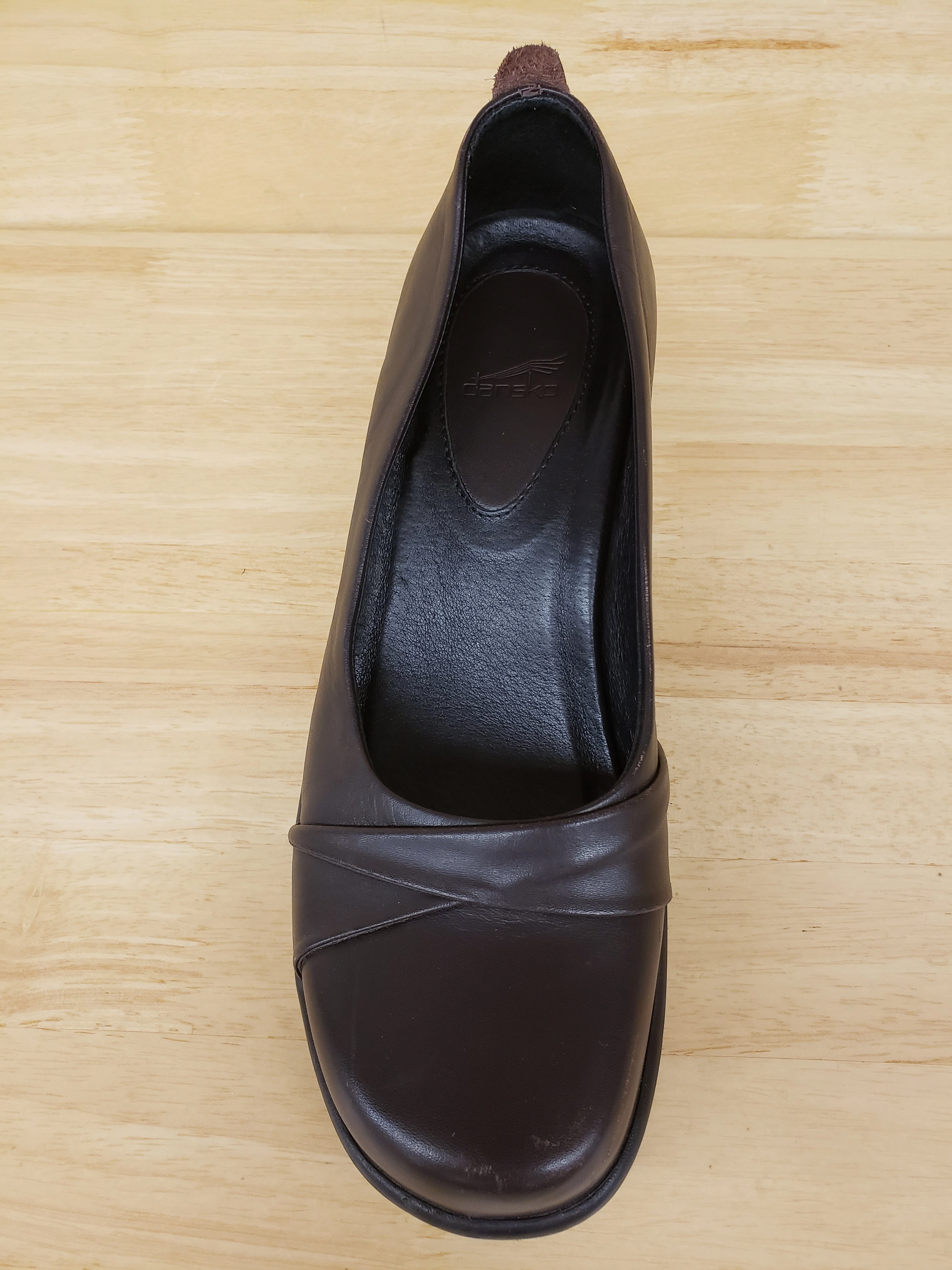 Open Toe High Heel Shoes Dansko Heel Dark Brown ASIS