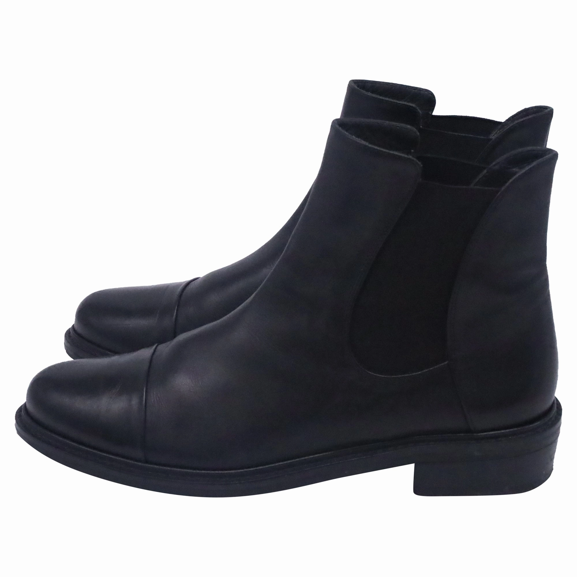 Tire Chelsea Boots Stuart Weitzman Gobi Chelsea Ankle Boots in Black Leather