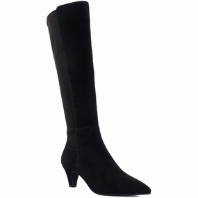 Leather Knee High Boots Stiletto Heel Dune Sera Wide Fit Long Boots