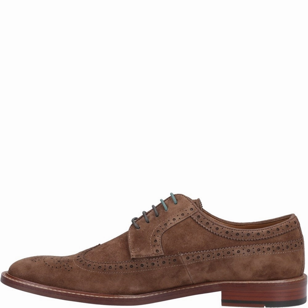 Dune Superior Leather Wingtip Brogue Shoes Brown Brogues With Chinos