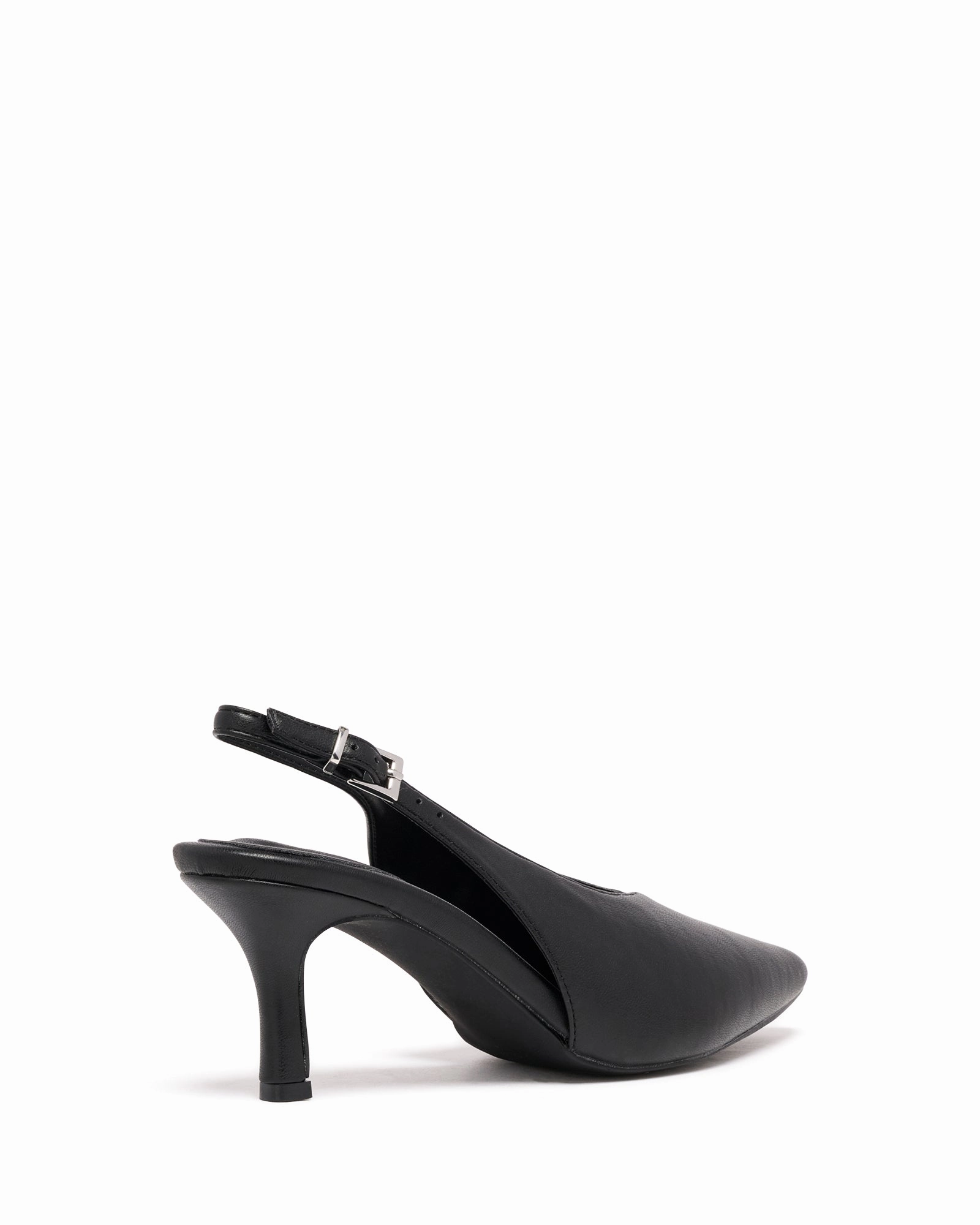 Tie High Heels Jacs Slingback Pump Black Smooth