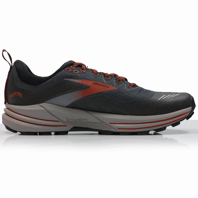Brooks Cascadia 16 GTX Men's Trail Shoe - Black/Ebony/Cinnabar Designer Running Shoes