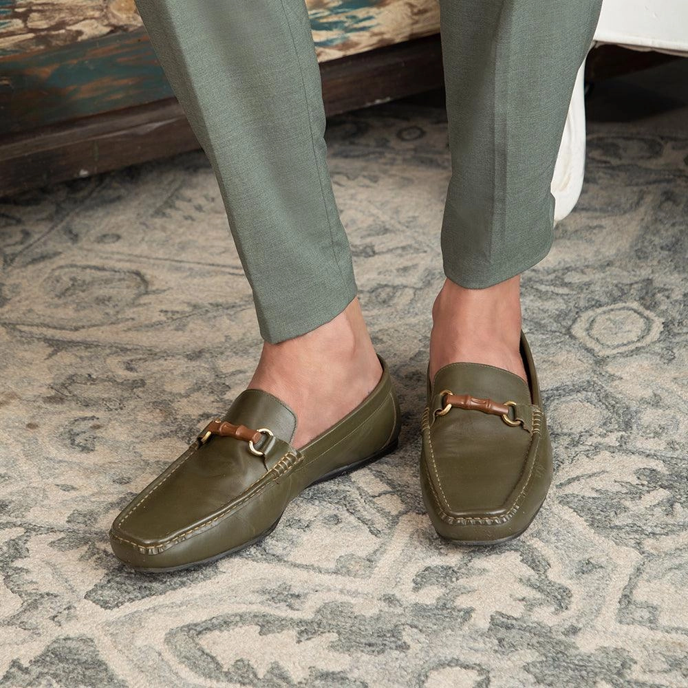 Loafers Restaurant Albany Oregon The Porter-2 Green Men's Leather Loafers Tresmode