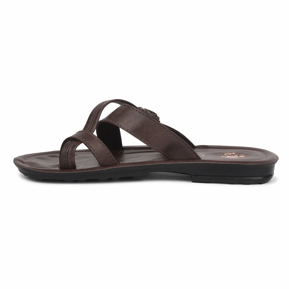 Slingback Sandals A-HA Brown Casual Flat Sandal For Men MPU-60 By Liberty