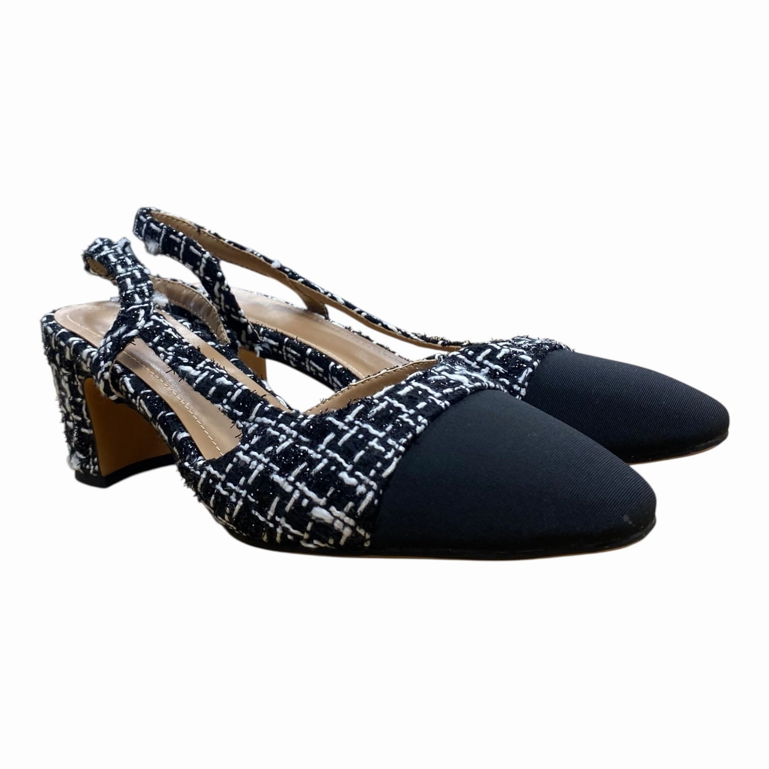 Birkenstock High Heels Shoes Heels Kitten In Black & White, Size:8.5