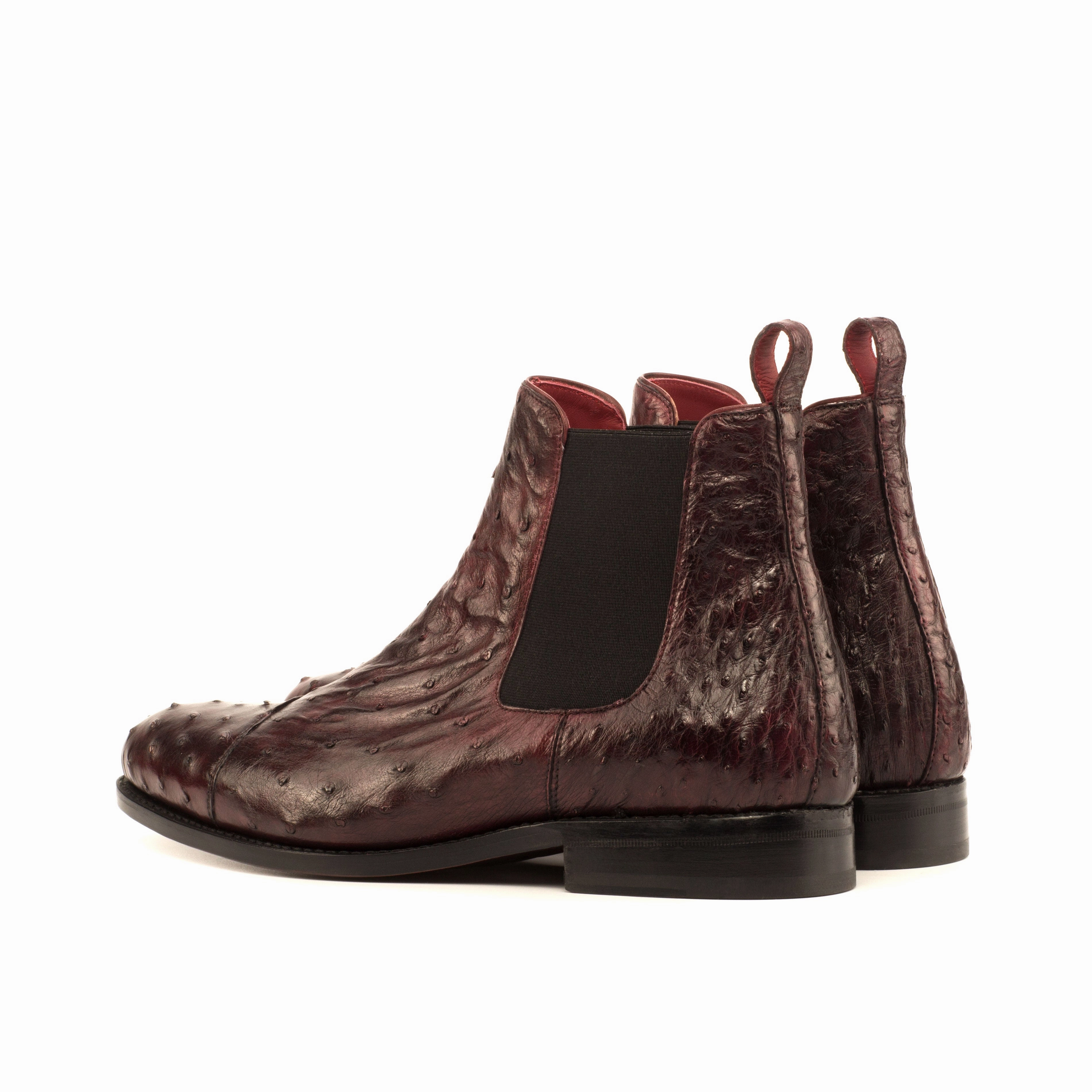 Burgundy Ostrich Chelsea Boots Bristol Chelsea Boots