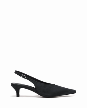 Indiana Slingback Heel Black Suede Heels Shoes On Sale