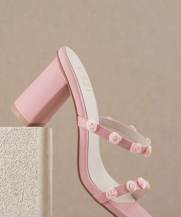 20 Inch High Heels Nia Rosette Adorned Heeled Sandal