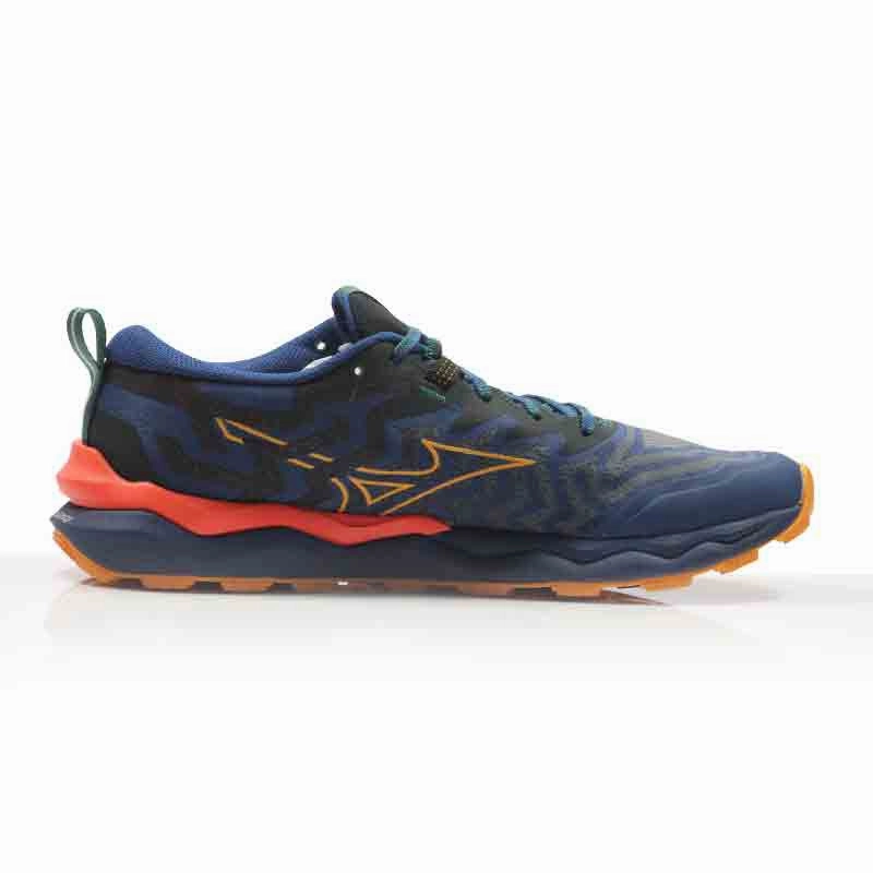 Mizuno Wave Daichi 8 Men's Trail Shoe - Estate Blue/Apricot/Spicy Orange Walking Shoes Or Running Shoes