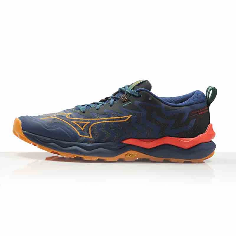 Mizuno Wave Daichi 8 Men's Trail Shoe - Estate Blue/Apricot/Spicy Orange Recommended Running Shoes For Heavy Runners