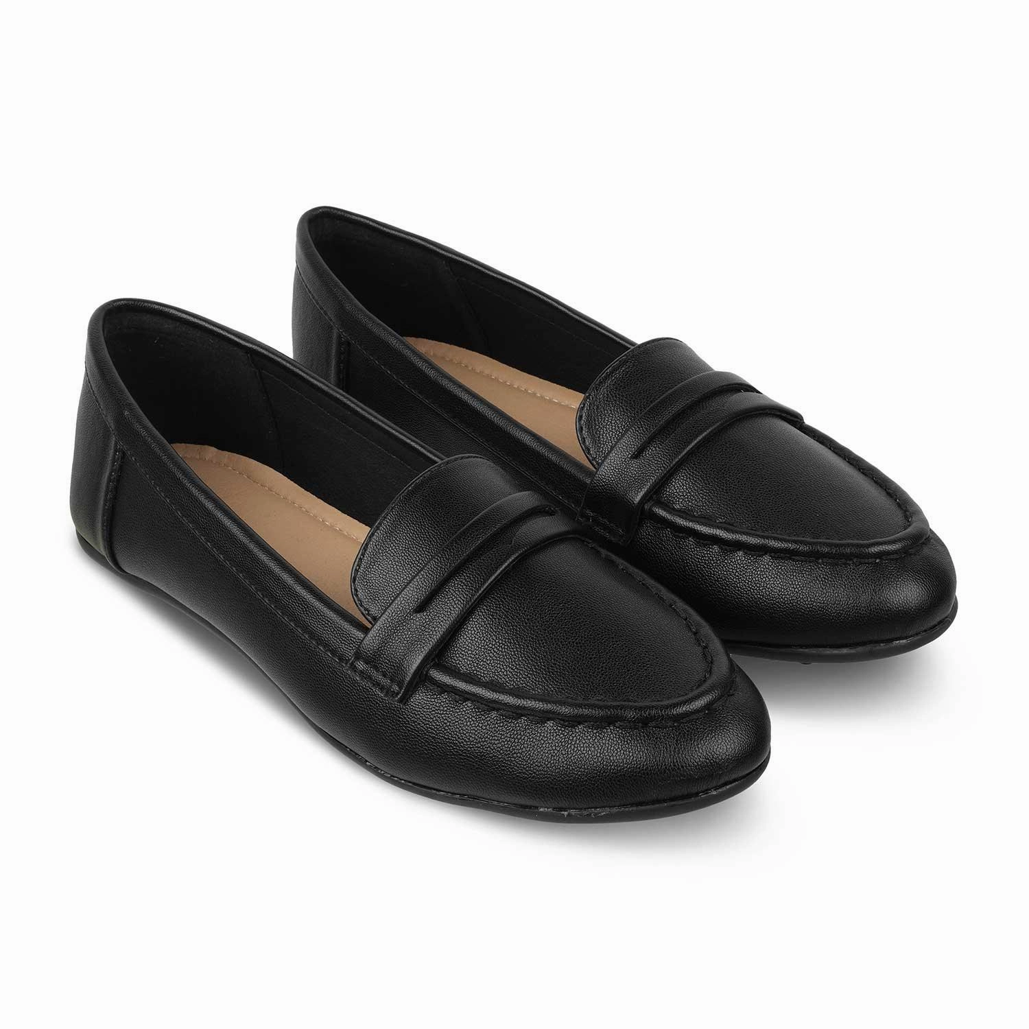 Loafers With Soles The Snap Black Women's Casual Loafers Tresmode