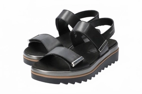 Straw Wedge Sandals Women's Dominica Sandals In Black Softy