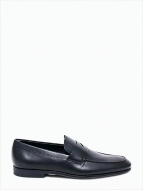 Triangle-patch Leather Loafers Polished Leather Loafers With Classic Penny Strap