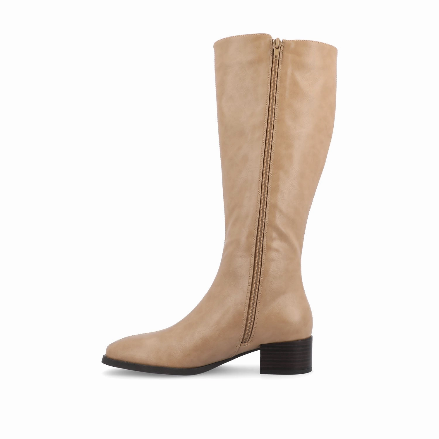 DEVRI KNEE HIGH BOOTS IN VEGAN LEATHER Faux Suede Flat Knee High Boots