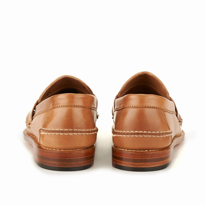 Penny Loafers In Spazzolato Leather Pinch Penny Loafers - Caramel Shell Cordovan
