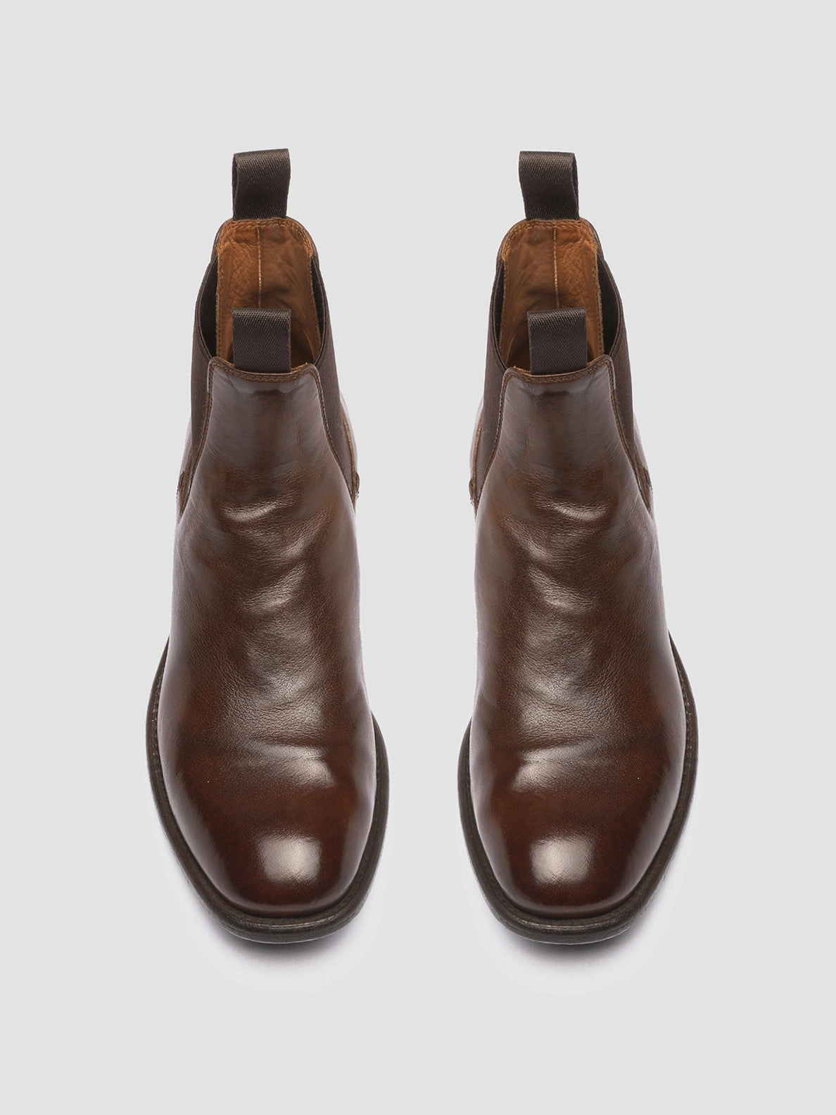 Chelsea Boots With Fur CALIXTE 004 - Brown Leather Chelsea Boots