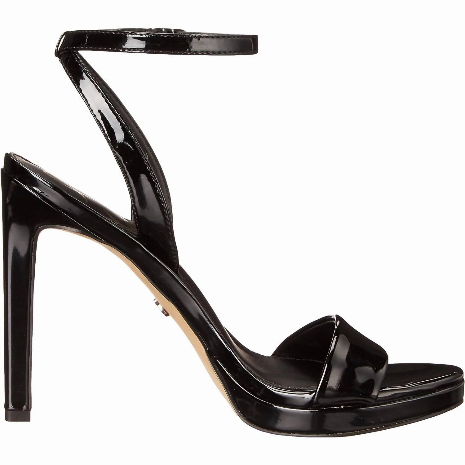 High Heel Shoe Wine Holder Women's Jade Patent Ankle Strap Heels In Black Patent