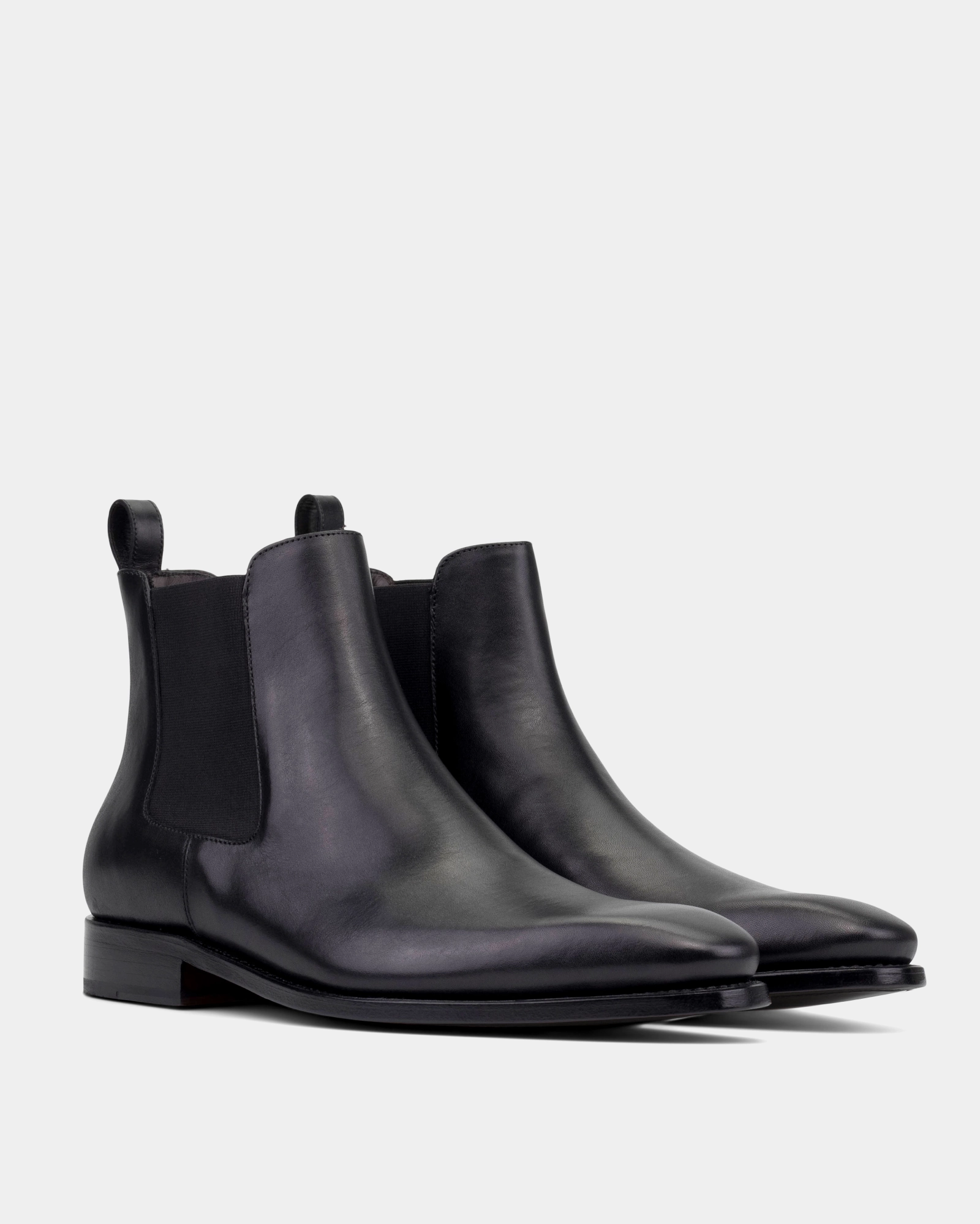 Chelsea Boots Big Calves Bennett Black Chelsea Boot with Half-Rubber Soles - 722
