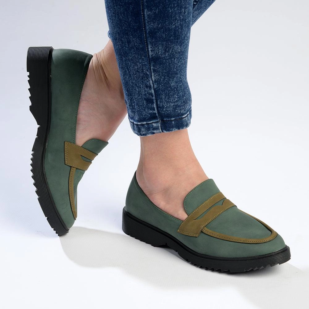 Brogues Definition Madison Piper Slip On Brogue - Emerald Green