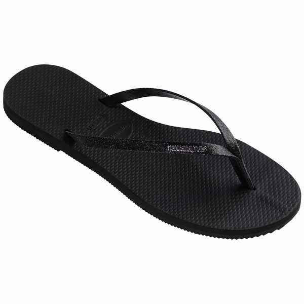 Fish Flops Flip Flops HAVAIANAS YOU GLITTER - BLACK
