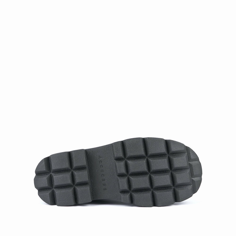 ESKER CHELSEA BLACK Cleated Faux Leather Chelsea Boots