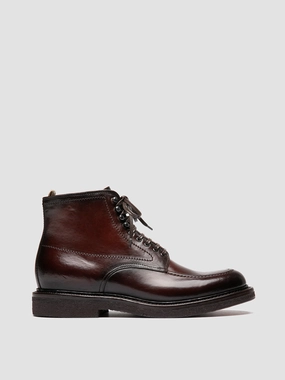 Steel Toe Rain Boots ASTON CREPE 004 - Brown Leather Lace-Up Boots