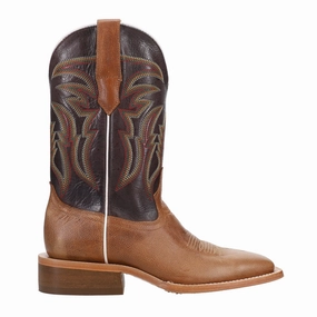 Goat Embroidered Wide Square Toe Cowboy Boots Punk Boots