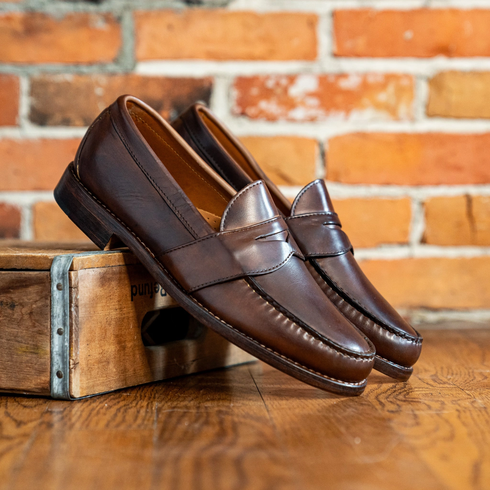 Weltline Penny Loafers - Dark Brown Calf Loafers Sports Bar
