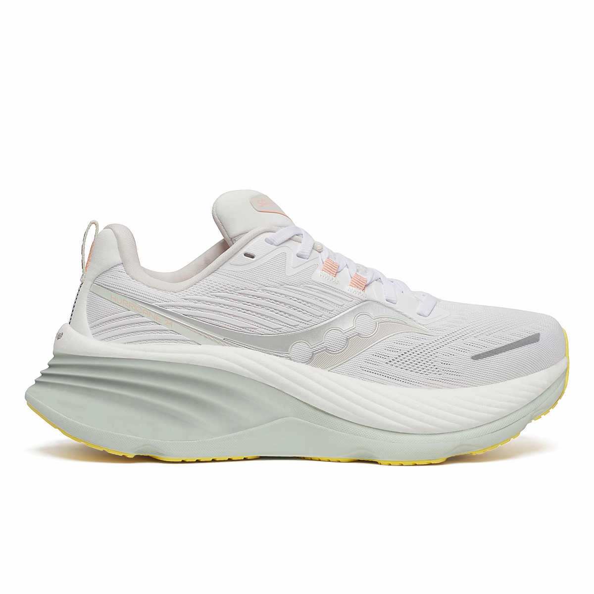 Women's Saucony Hurricane 24 (White/Foam) Training Shoes No Laces