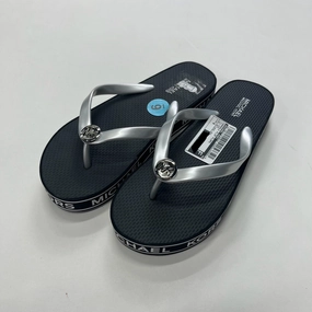 Flip Flops Slip On Silver Sandals Flip Flops Michael Kors, Size 6