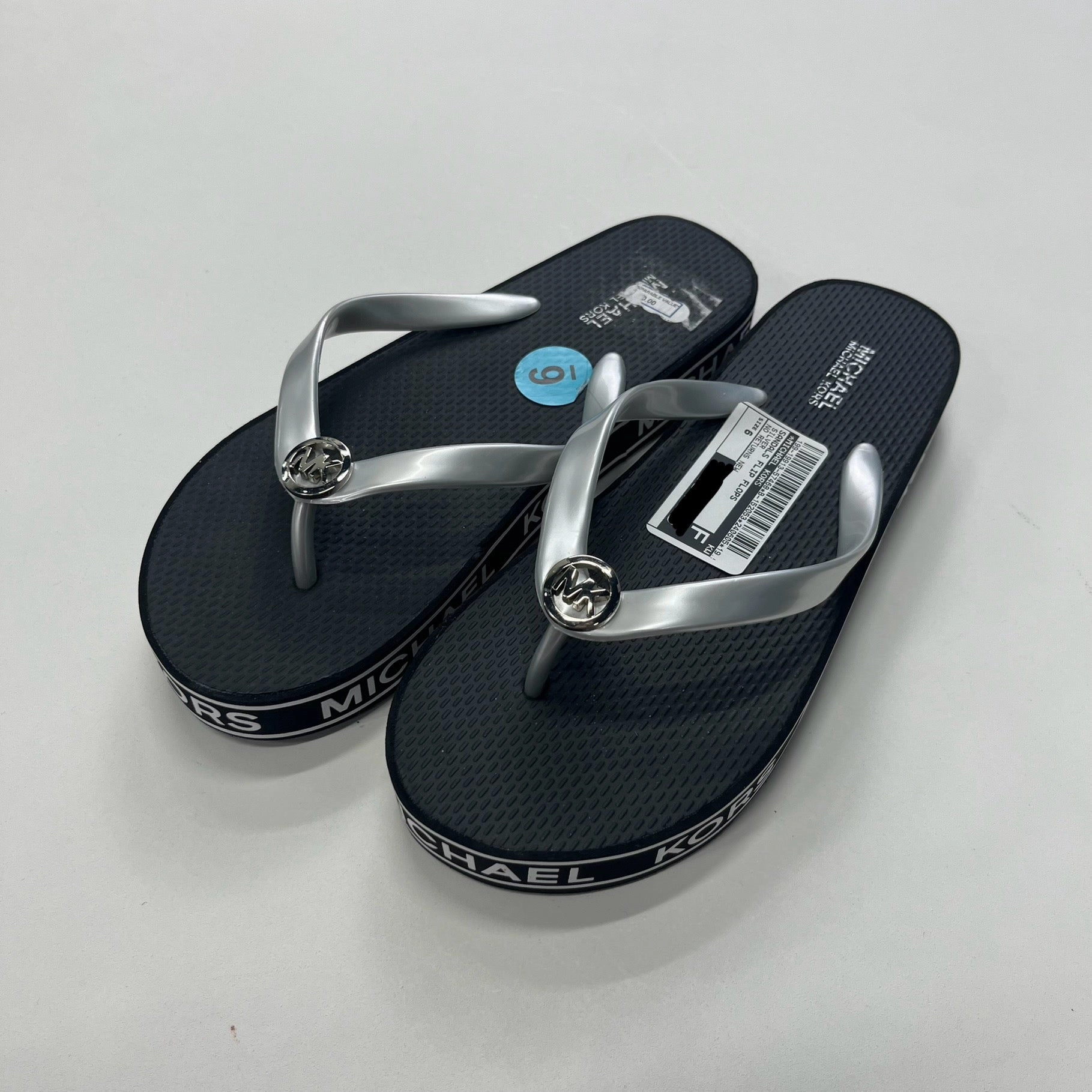 Silver Sandals Flip Flops Michael Kors, Size 6 Best Ergonomic Flip Flops