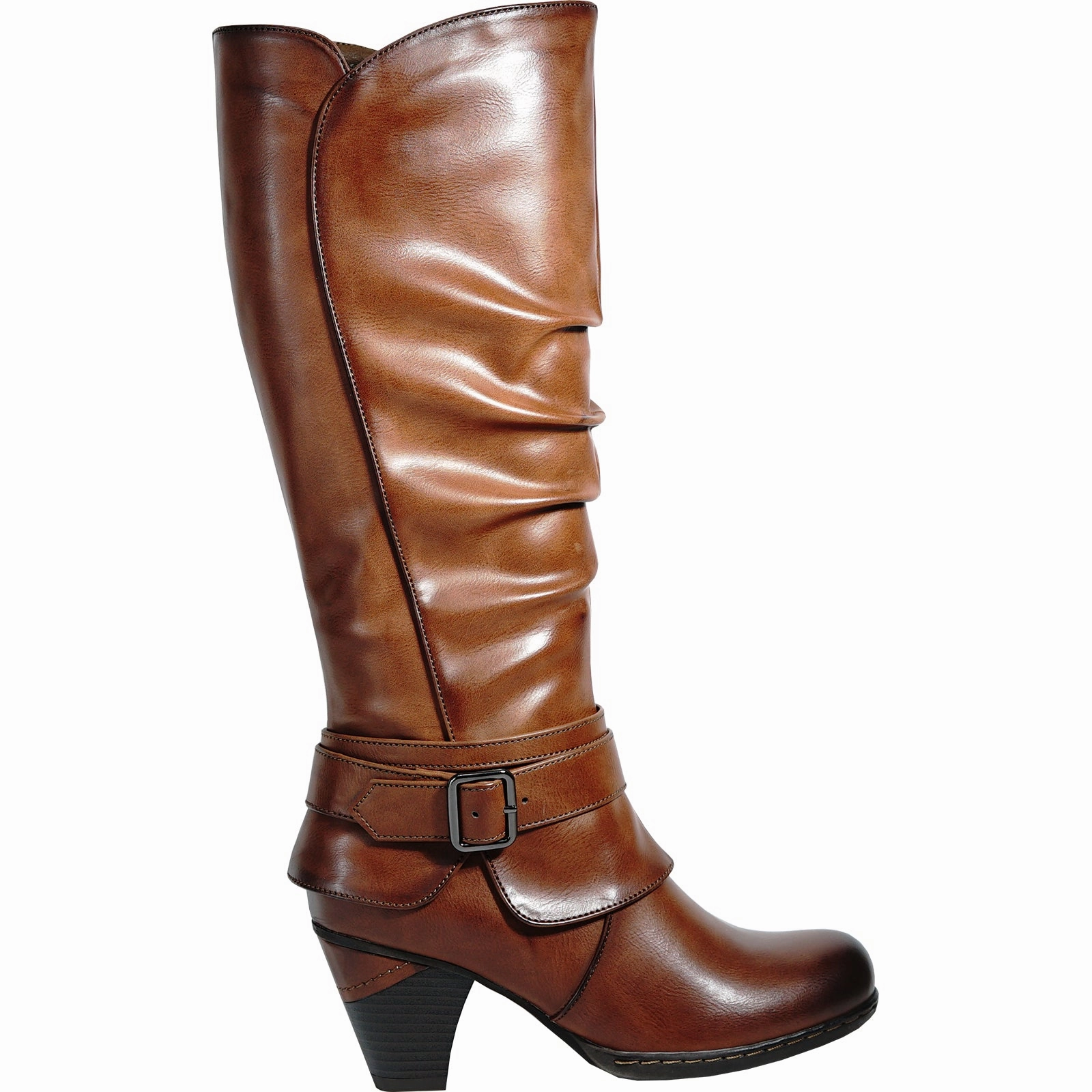 Suede Flat Boots Knee High VANGELO Women Boot HF5429 knee Dress Boot BROWN