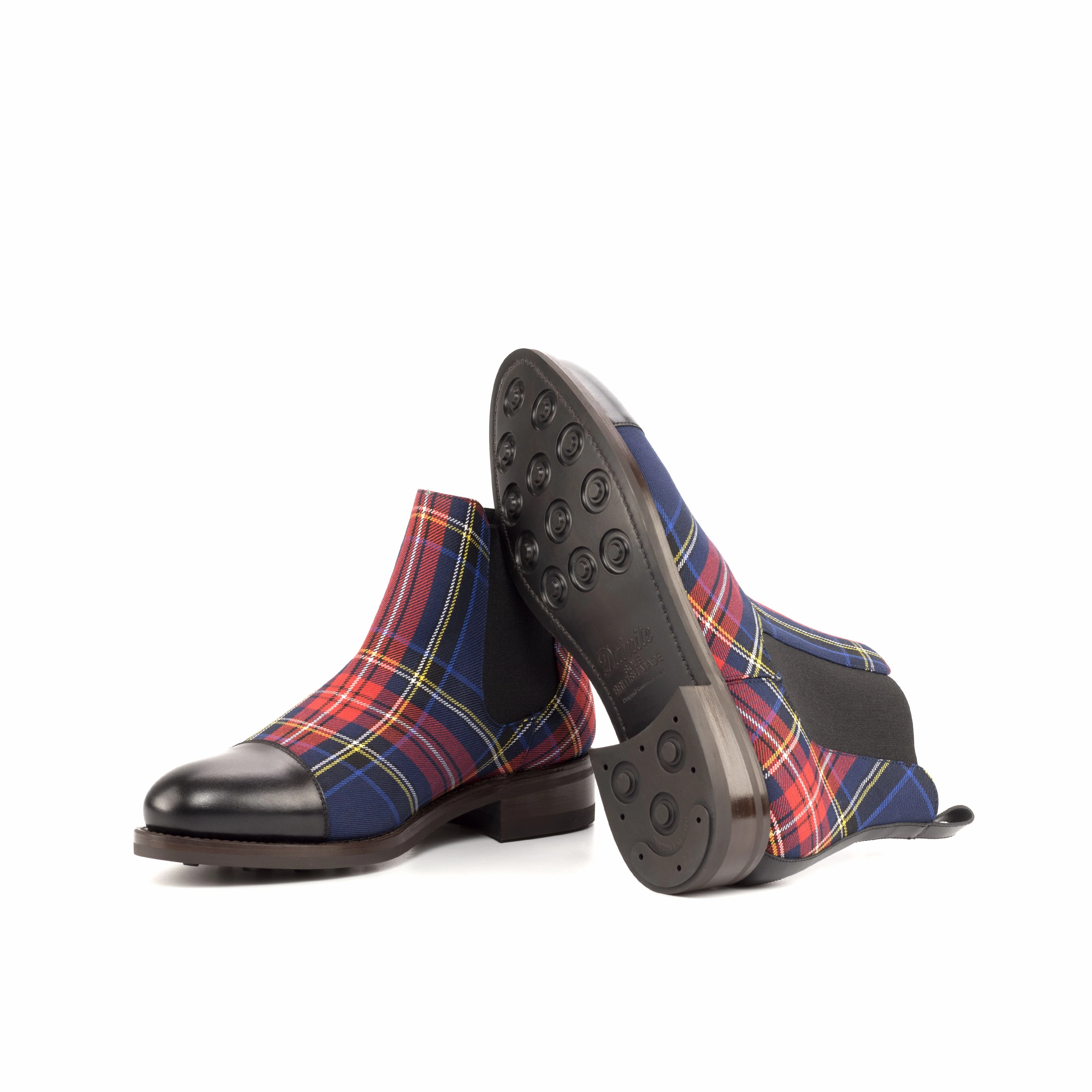 Chelsea Boots 60s Black Calf & Tartan Chelsea Boots